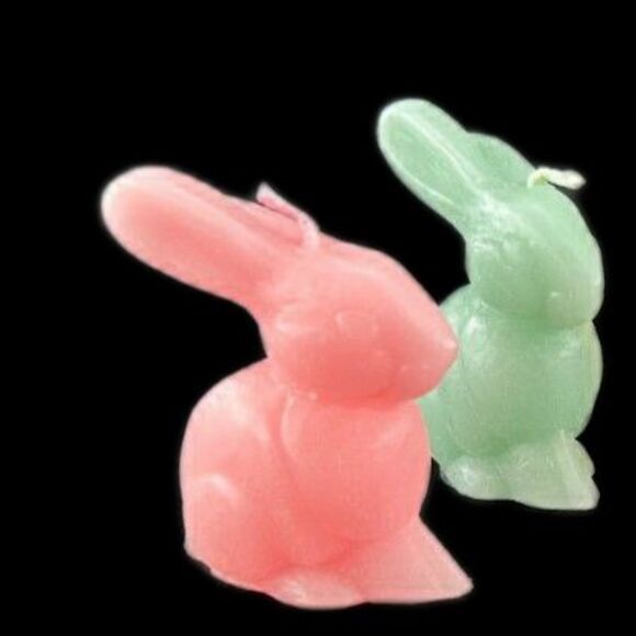 1) Meri Meri 6 Bunny Candles, Pastel 2.5"H x 1 5/8"L,  2.5 Burn Hours - Picture 2 of 9